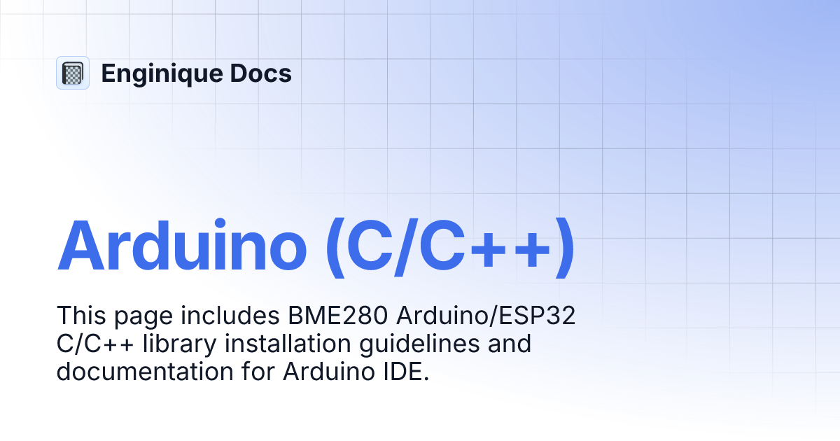 Arduino (C/C++) | Enginique Docs